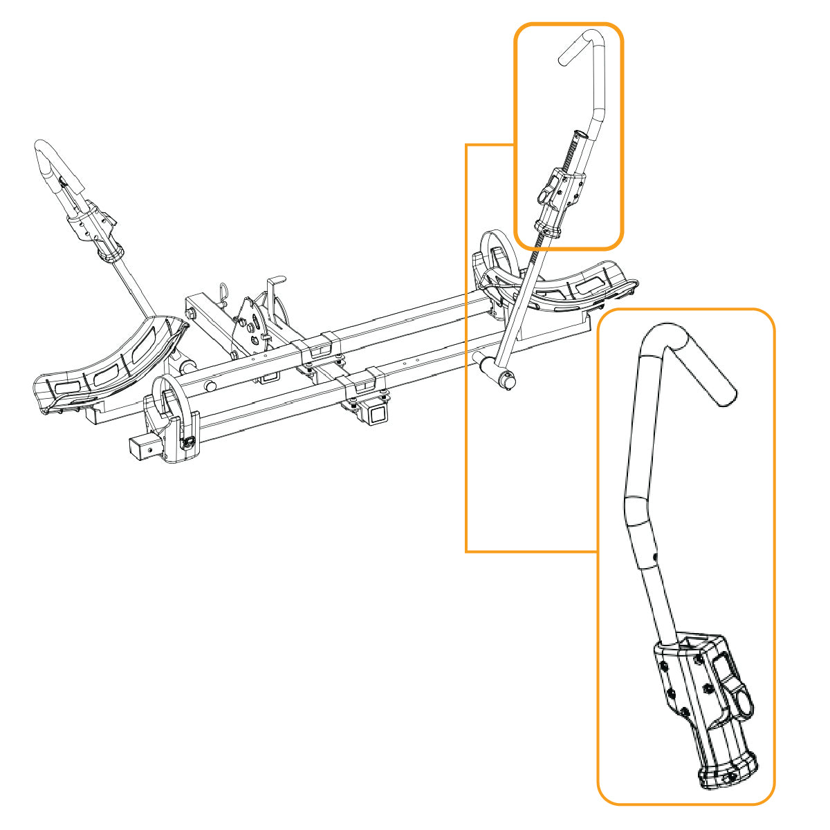 BV Bike Hitch Mount Rack Carrier for FT Series Tire Hook | BV-HR-FT-HK