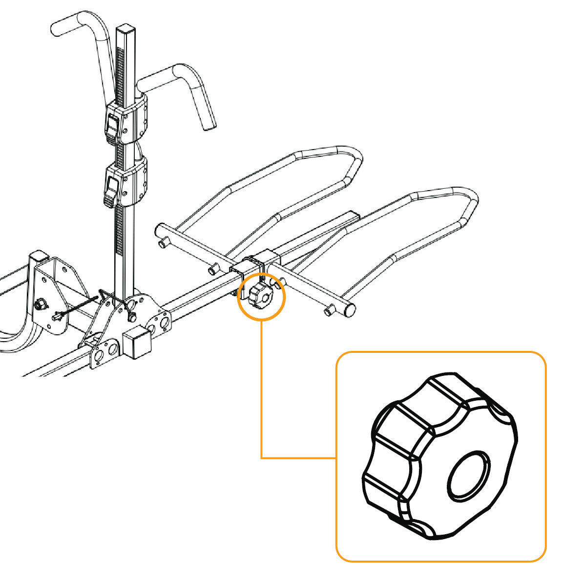 BV Bike Hitch Rack Carrier Tire Holder Knob