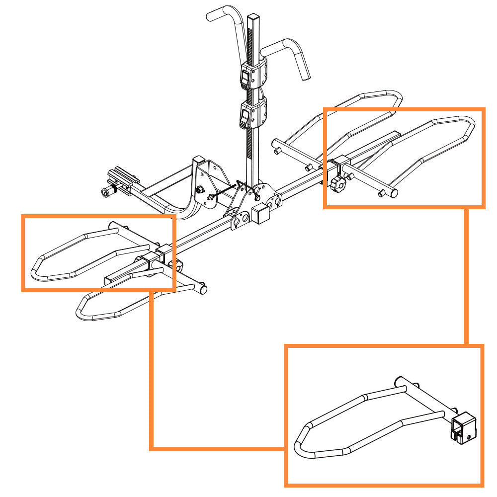 BV Bike Hitch Rack LEFT Wheel Holder Replacement Part | BV-HR01-2-SF-WheelHolder-Left