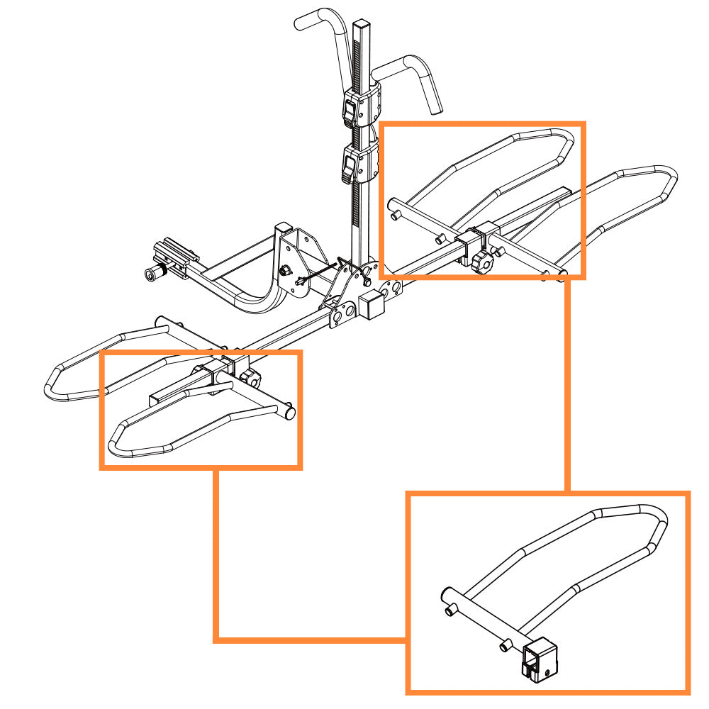 BV Bike Hitch Rack RIGHT Wheel Holder Replacement Part | BV-HR01-2-SF-WheelHolder-Right