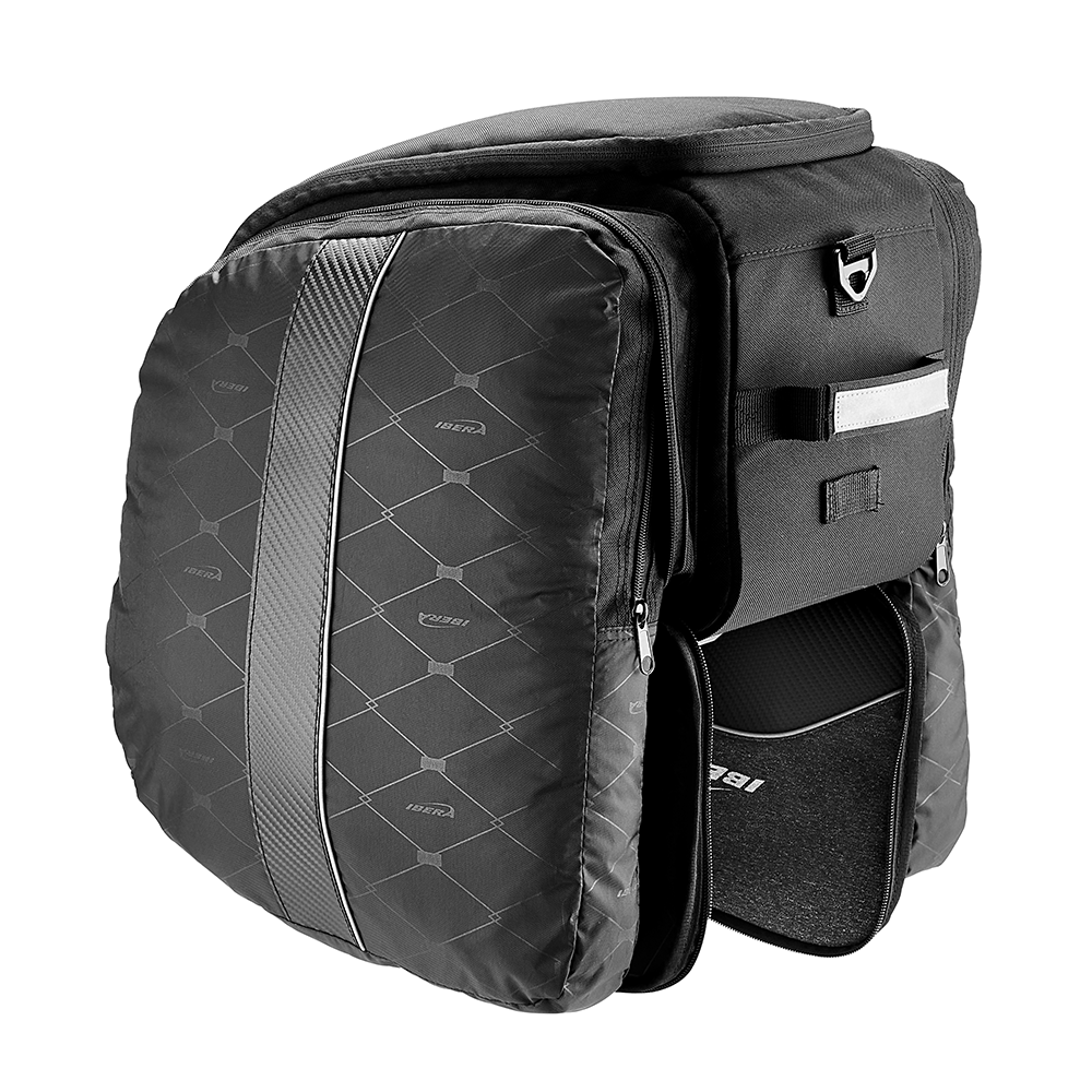 IBERA Bike MIK Trunk Bag Expandable Quick-Release Commuter Rear Seat Bag IB-BA25 (Compatible with MIK Racks Only)