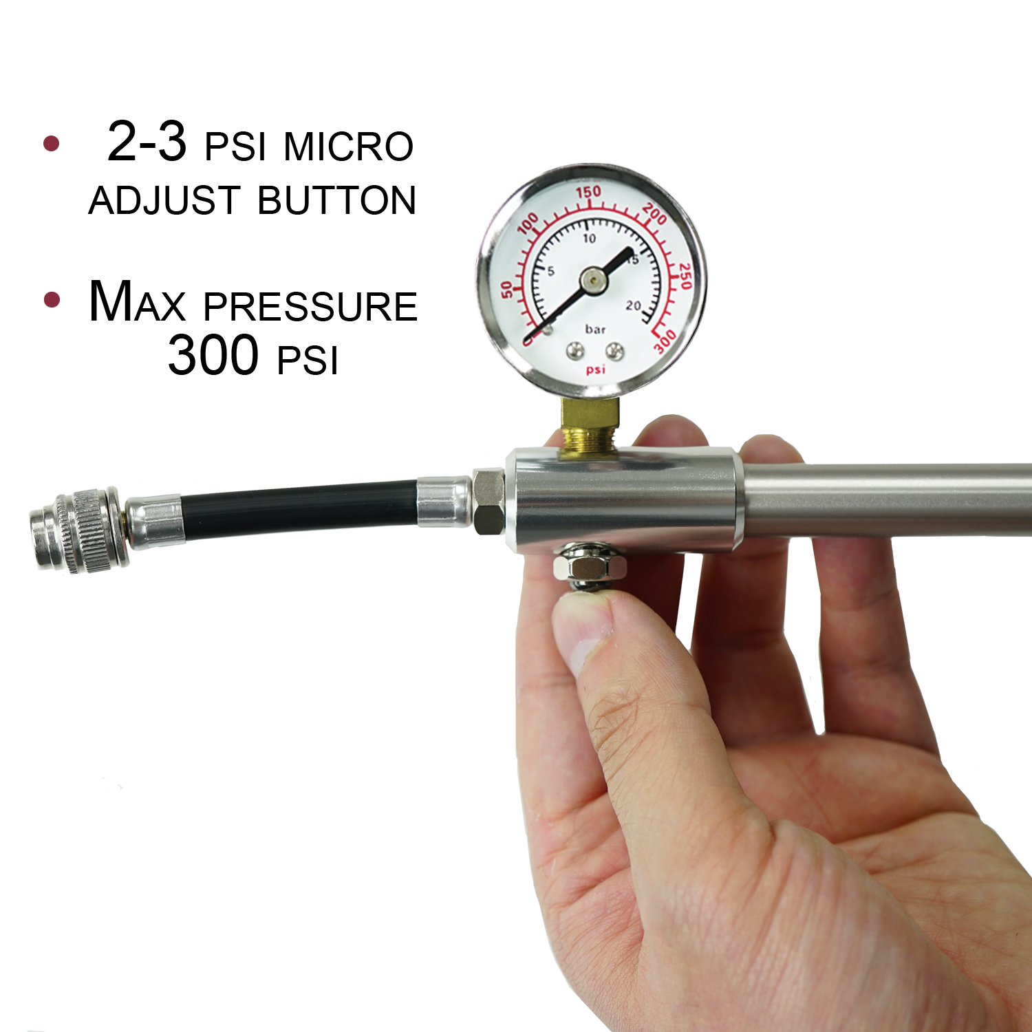 Bike Shock Pump Gauge Close Up View