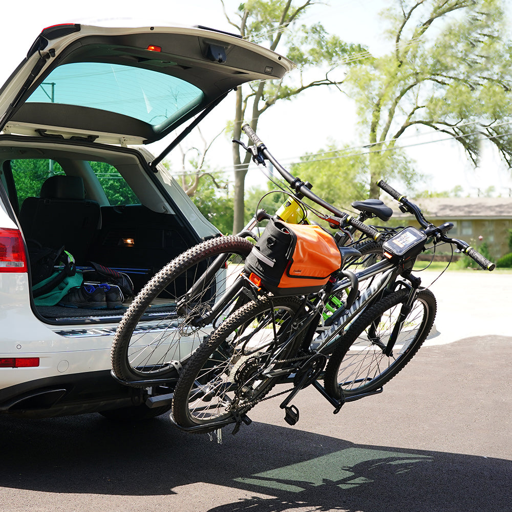 2 Bike Hitch Mount Rack Tilted